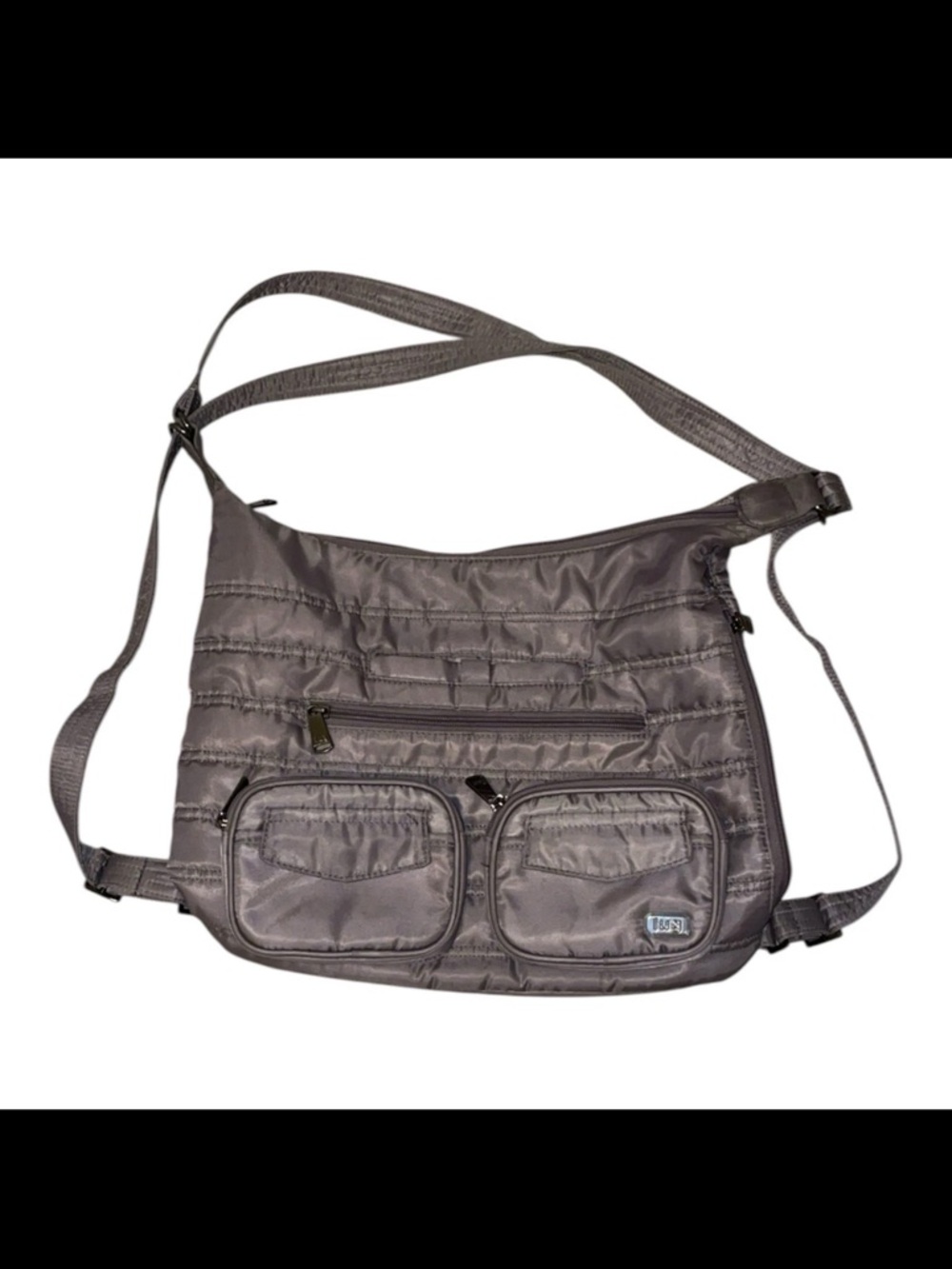 Lug Zipliner Gray Convertible Hobo Crossbody Travel Versatile Bag Purse